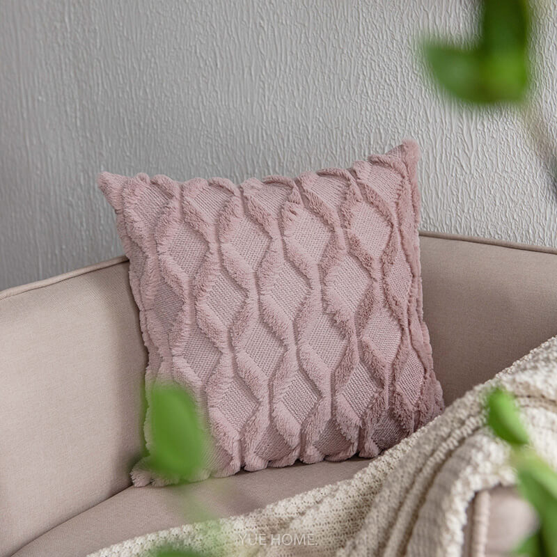 Rhombus Plush Throw Pillow Cover