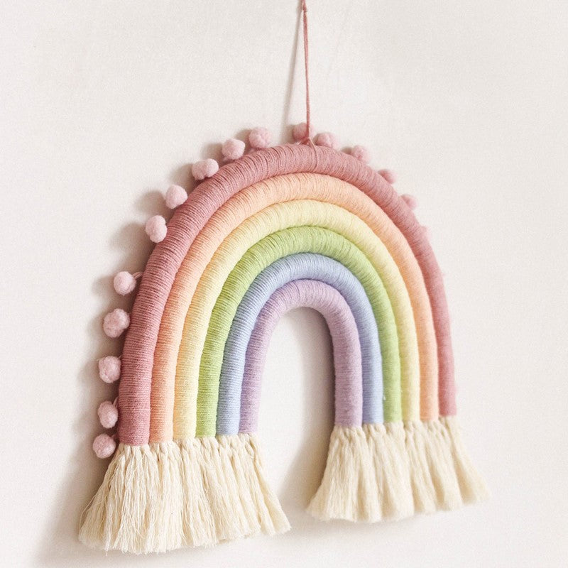 Rainbow Tassel Wall Hanging