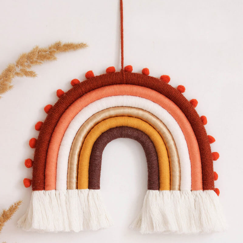 Rainbow Tassel Wall Hanging