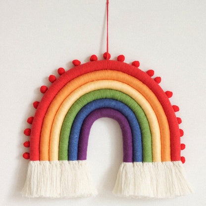 Rainbow Tassel Wall Hanging