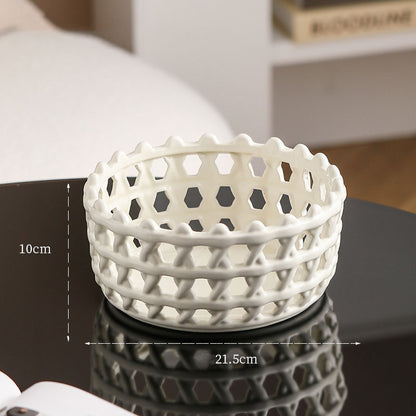 Rattan Ceramic Fruit Basket