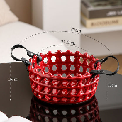 Rattan Ceramic Fruit Basket