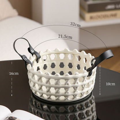 Rattan Ceramic Fruit Basket