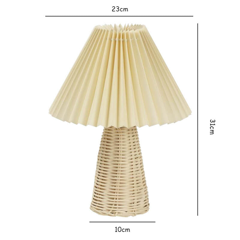 Rattan Pleated Table Lamp