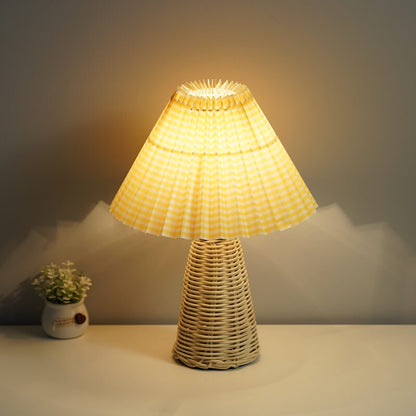 Rattan Pleated Table Lamp