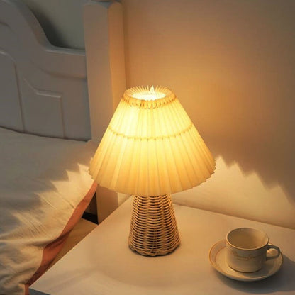 Rattan Pleated Table Lamp