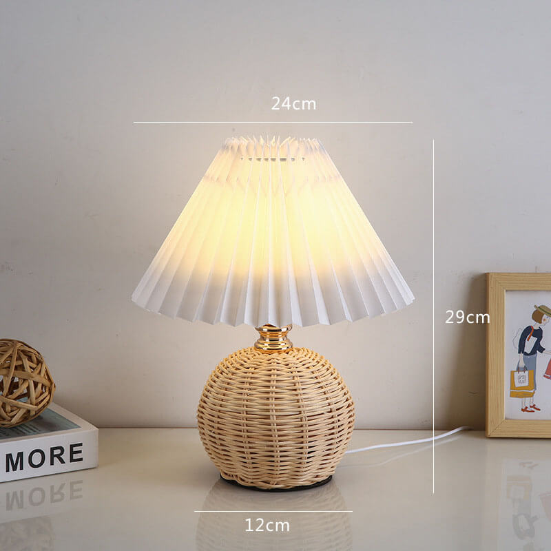 Rattan Pleated Table Lamp