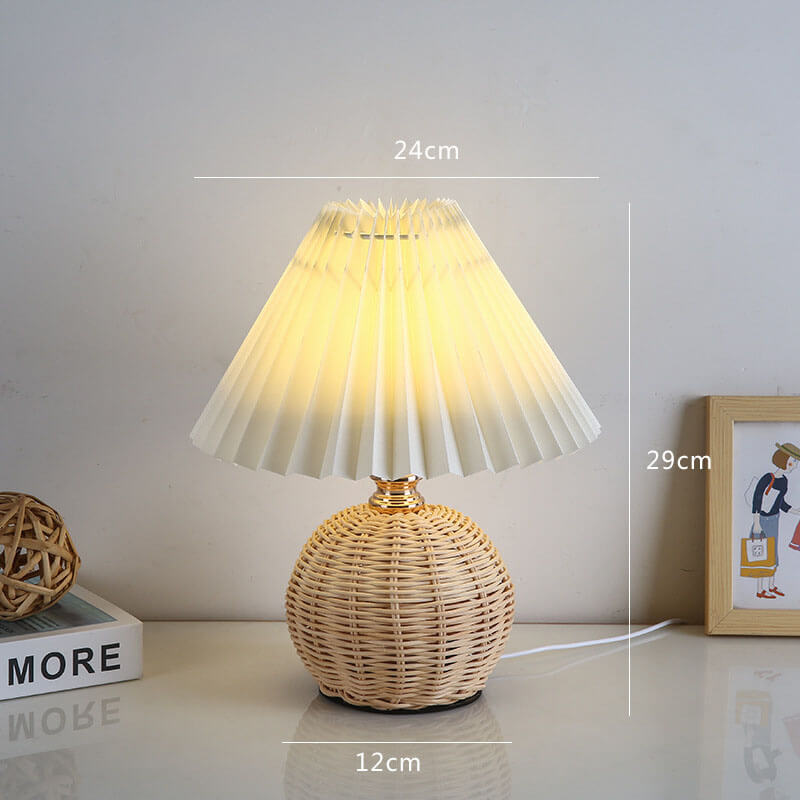 Rattan Pleated Table Lamp