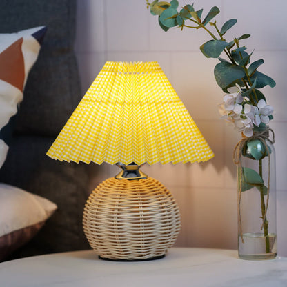 Rattan Pleated Table Lamp