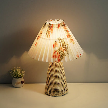 Rattan Pleated Table Lamp