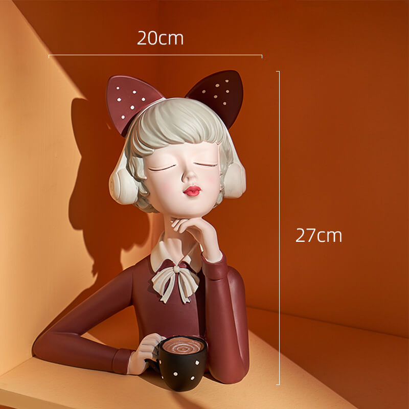 Resin Coffee Girl Decoration