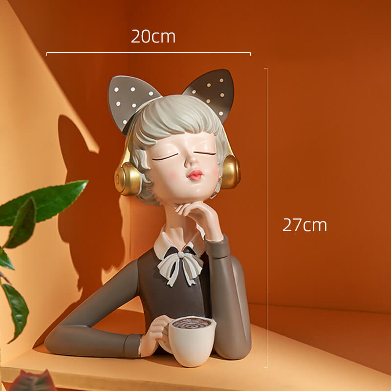 Resin Coffee Girl Decoration