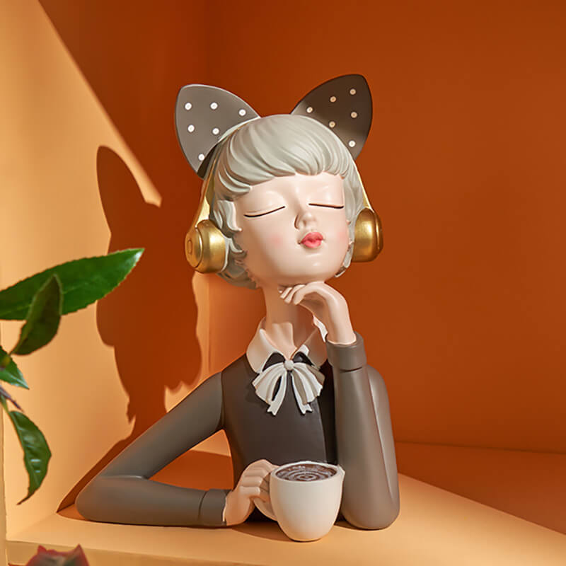 Resin Coffee Girl Decoration