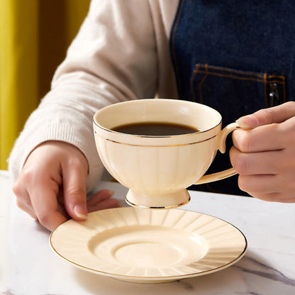 Retro Ceramic Coffee Cup And Saucer Set