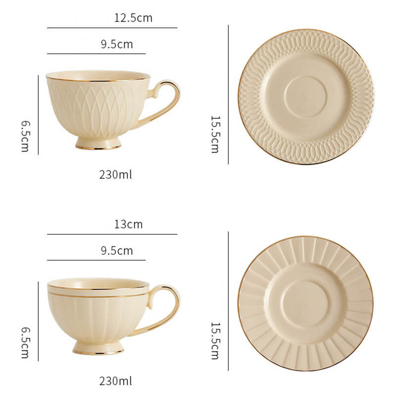 Retro Ceramic Coffee Cup And Saucer Set