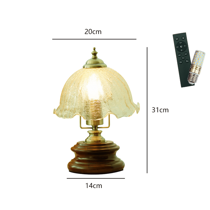 Retro Flower Glass Table Lamp