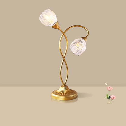 Retro Glass Floral Table Lamp