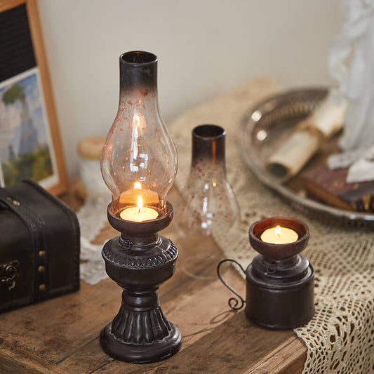 Retro Kerosene Shaped Glass Candle Holder