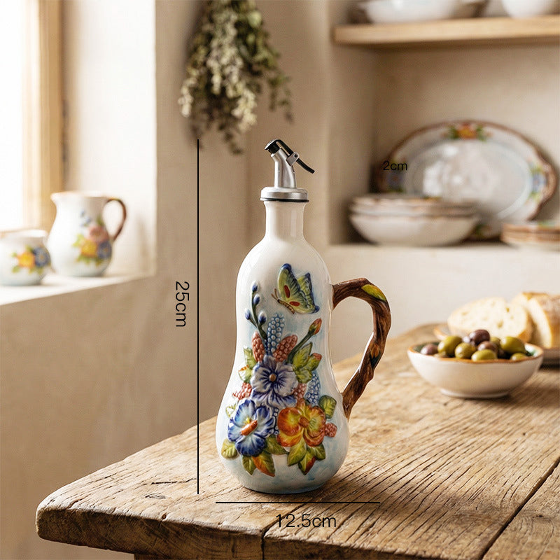 Retro Style Ceramic Vinegar and Oil Bottle