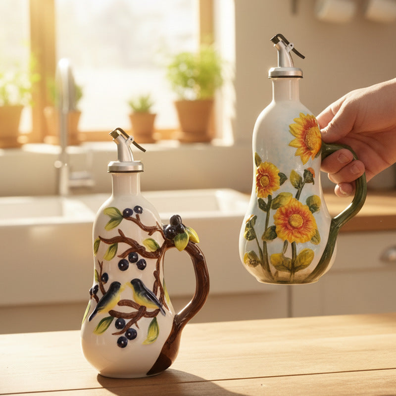 Retro Style Ceramic Vinegar and Oil Bottle