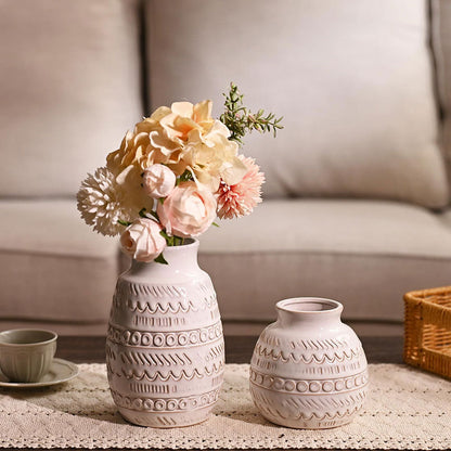 Retro Milky White Ceramic Vase
