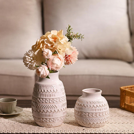 Retro Milky White Ceramic Vase