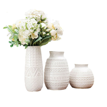 Retro Milky White Ceramic Vase