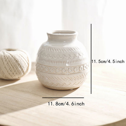 Retro Milky White Ceramic Vase