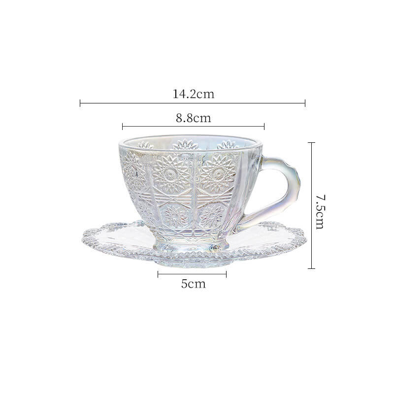 Retro Sun Pattern Glass Cup