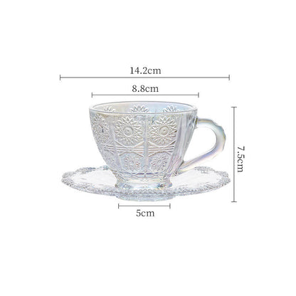 Retro Sun Pattern Glass Cup