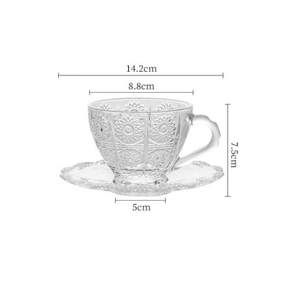 Retro Sun Pattern Glass Cup