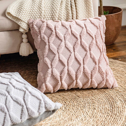 Rhombus Plush Throw Pillow Cover