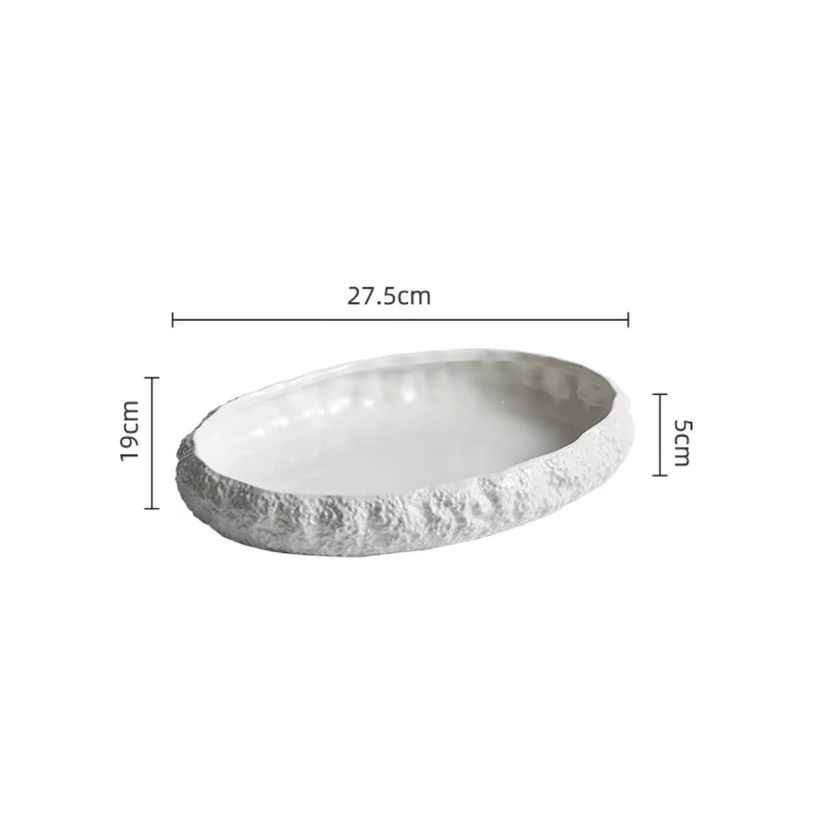 Rock-Patterned Oval Soup Plate