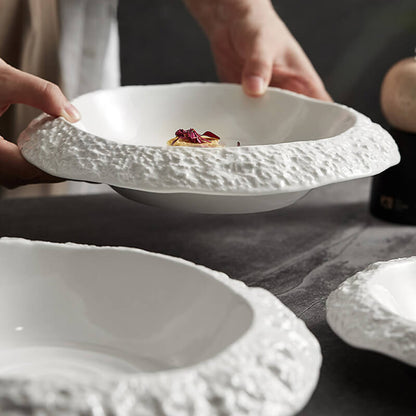 Rock Textured Ceramic Soup Plate