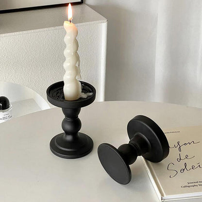 Roman Column Matte Black Candelabra