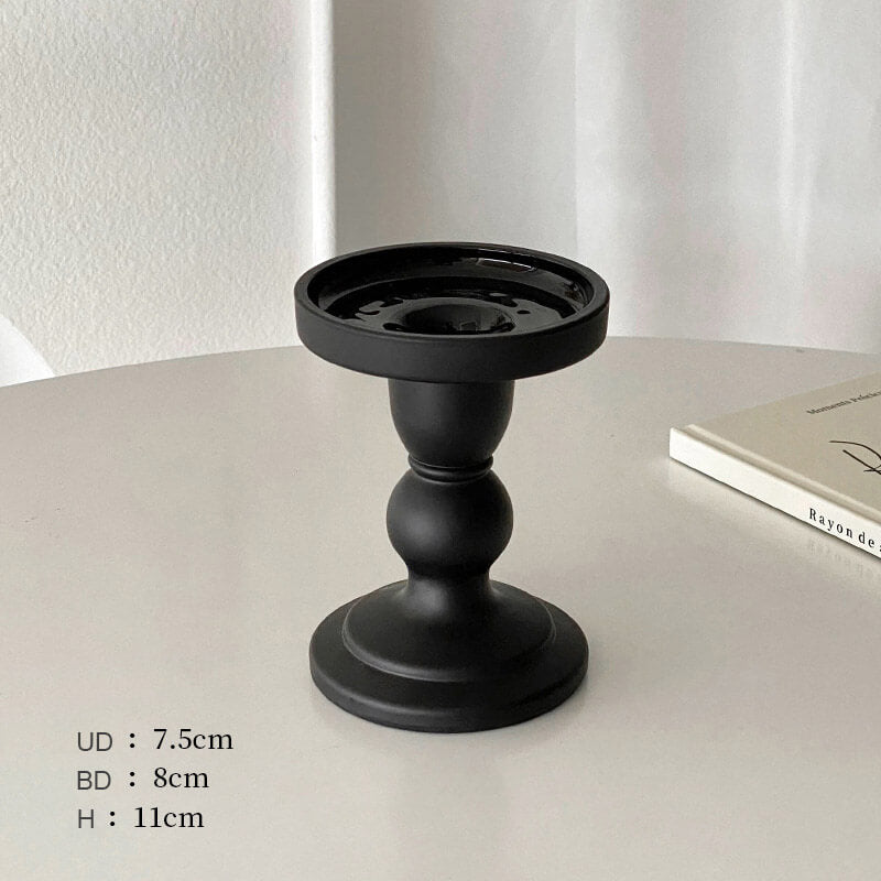 Roman Column Matte Black Candelabra