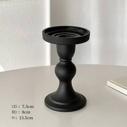 Roman Column Matte Black Candelabra