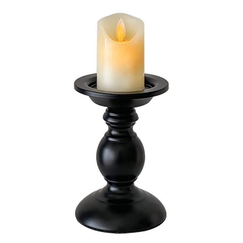 Roman Column Matte Black Candelabra