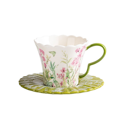 Romantic Floral Ceramic Coffee Cup