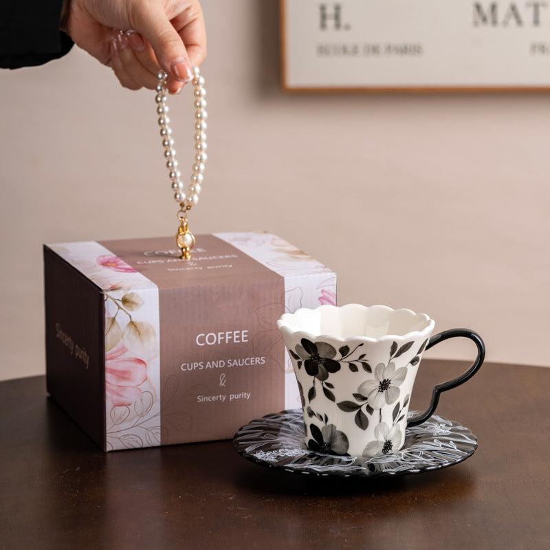 Romantic Floral Ceramic Coffee Cup
