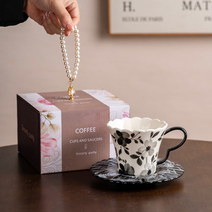 Romantic Floral Ceramic Coffee Cup