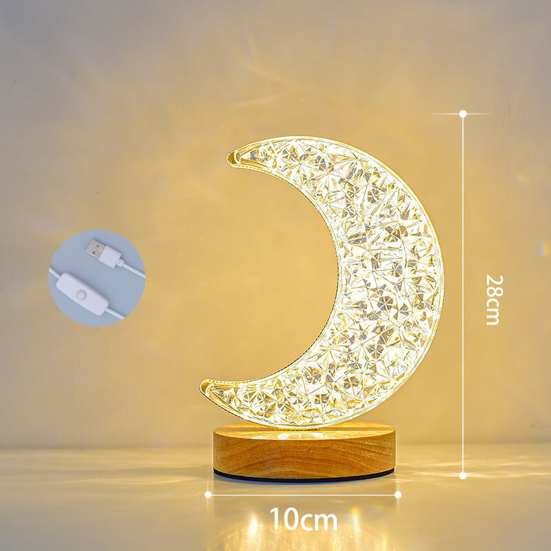 Crystal Star Moon Night Light