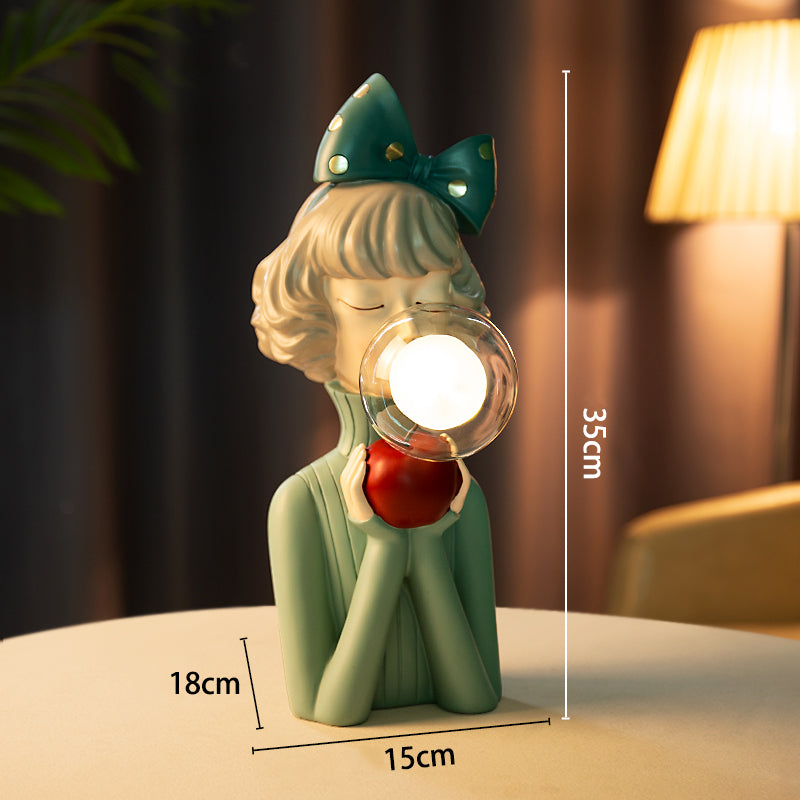 Elegant Girl Resin Table Lamp