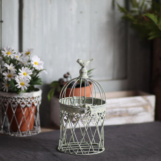 Vintage Iron Birdcage Candle Holder