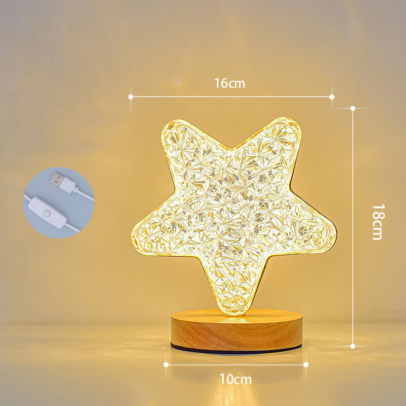 Crystal Star Moon Night Light