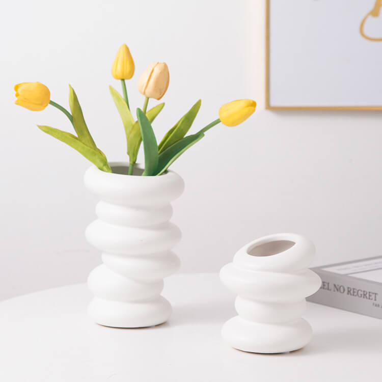 Shaped Pebble Ceramic Vase