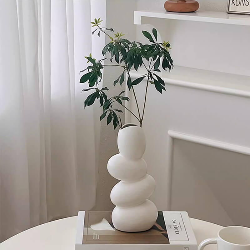 Shaped Pebble Ceramic Vase