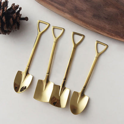 Shovel Stainless Steel Dessert Spoon 4Pcs Set