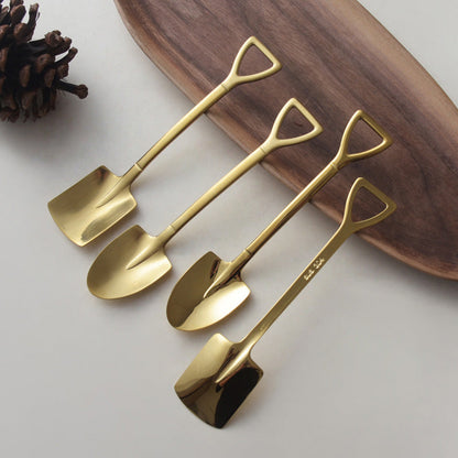 Shovel Stainless Steel Dessert Spoon 4Pcs Set