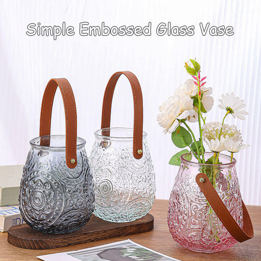 Simple Embossed Glass Vase